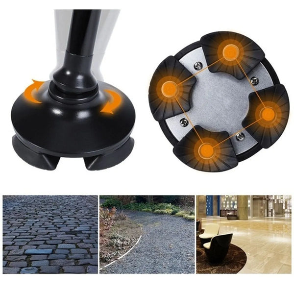1+1 CADOU Baston telescopic de sprijin pliabil cu lanterna si pivoti stabilizatori
