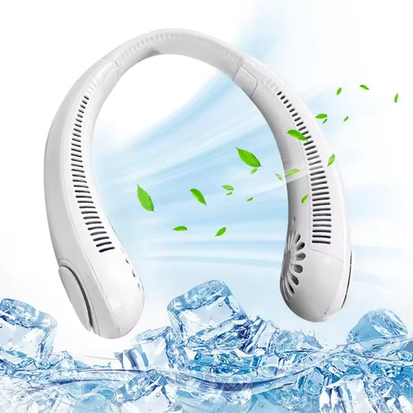 1+1 CADOU Ventilator portabil pentru gat, design tip casti, reincarcabil prin USB