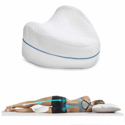 1+1 CADOU Perna ortopedica pentru Genunchi si Picioare, din Spuma cu Memorie, Alb 25 x 25 cm