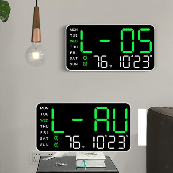 Ceas digital de perete, versatil, LED, cu alarma, calendar si termometru