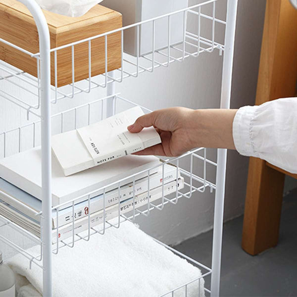 Etajera suport cu 3 rafturi metalice, spatioasa, practica, portabila