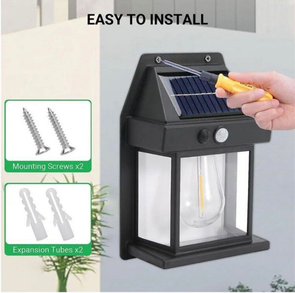 Lampa solara de perete LED cu senzor de miscare 3W, culoare negru