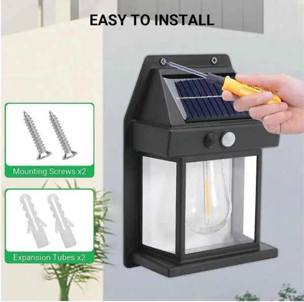 Lanterna LED cu trepied, 60W, raza de actiune 1KM, 4 moduri de iluminare, functie Powerbank + Lampa solara de perete LED cu senzor de miscare 3W, culoare negru