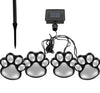 Set 8 Lampi Solare Led Tip Amprenta Labuta de Caine cu Infigere in Gazon
