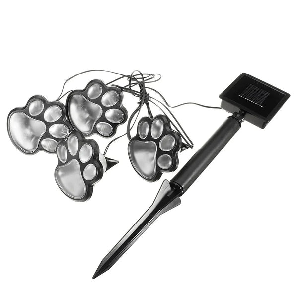 Set 8 Lampi Solare Led Tip Amprenta Labuta de Caine cu Infigere in Gazon