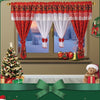 Set perdea cu draperie, motive de craciun, 400x160cm