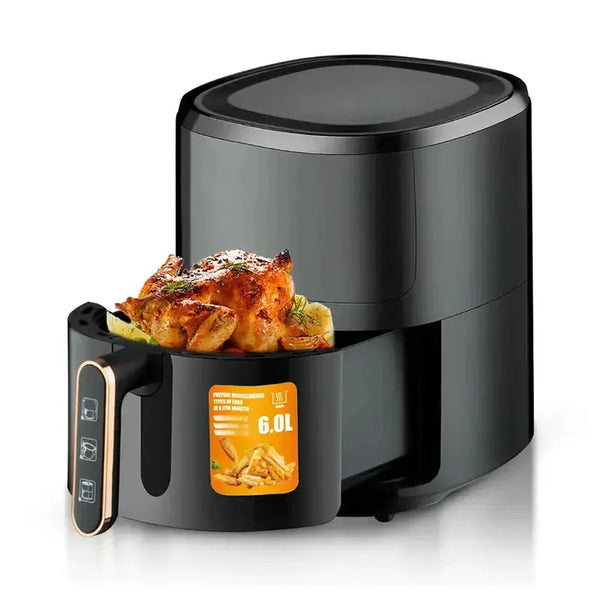 Air Fryer RAF R5330W - Friteuză cu Aer Cald, Fără Ulei, Display Digital, Capacitate 6L, 1500W, Negru