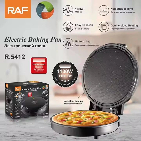 Aparat pentru preparat pizza, RAF R5412, 1100W, termostat reglabil, diametru 30 cm