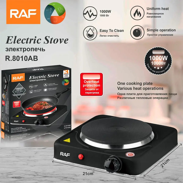 Plită Electrică Ceramică RAF R.8010AB, 1000W, controltemperatură și protecție la supraîncălzire