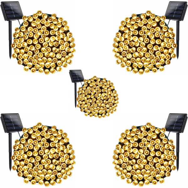 Set 5 x Instalatie solara 100 LED - diferite culori