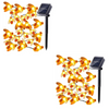 Set 2 x Instalatie solara cu 30 albinute LED, interior-exterior, alb cald