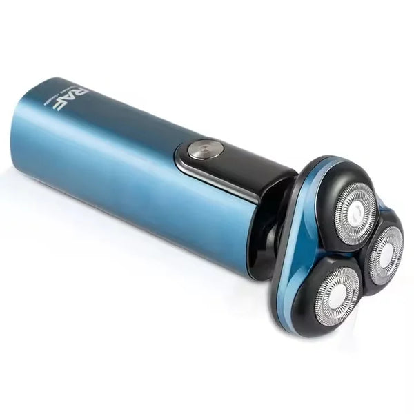 Aparat electric de ras, RAF R4017, 3W, IPX7, 360°, incarcare USB, afisaj digital, 4x14cm, albastru