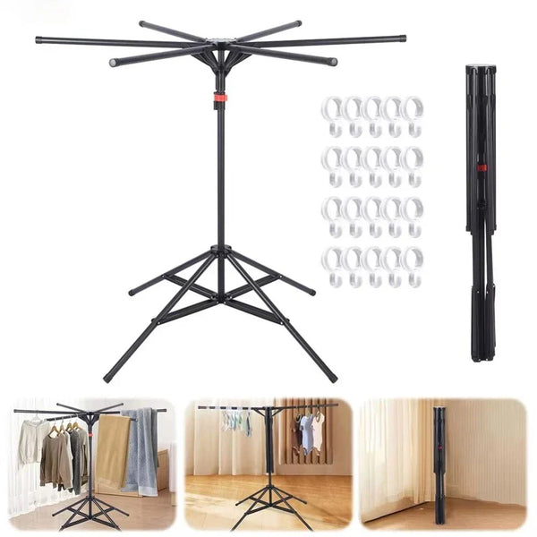 Uscator de rufe pliabil tip trepied, cu 6 brate rotative, 150 cm