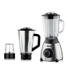 Blender Electric 3 în 1 RAF R.2871, 1000W, Pahar 1.5L din Sticlă, Vas Inox, Râșniță, 2 Viteze + Pulse, StayFresh, Negru/Inox