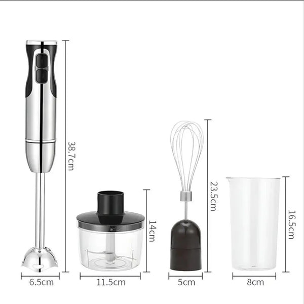Blender RAF R3006, 1600W, recipient de 500ml, vas de 600ml si tel, 2 viteze, 38.7cm, negru-argintiu