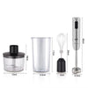 Blender RAF R3007, 4 in 1, 1600W, cu recipient de 500ml, vas de 600ml, tel si lame din otel, 2 viteze, argintiu-negru