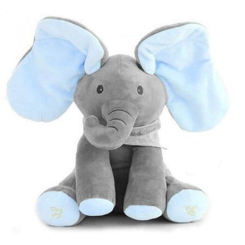 Jucarie de plus interactiva Elefant Cucu-Bau, 32cm