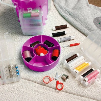 Trusa de cusut si croitorie, portabila, cu 210 accesorii