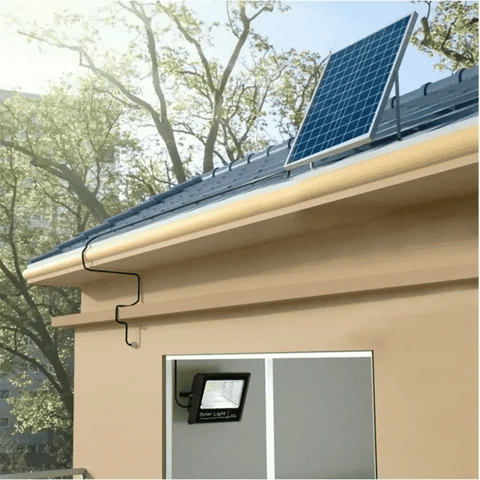 Proiector LED exterior 200W cu panou solar, telecomanda cu functii multiple