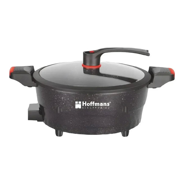 Oala electrica multifunctionala, Hoffmans HM-3032, 1500W, 6L capacitate, 32 cm diagonala, negru