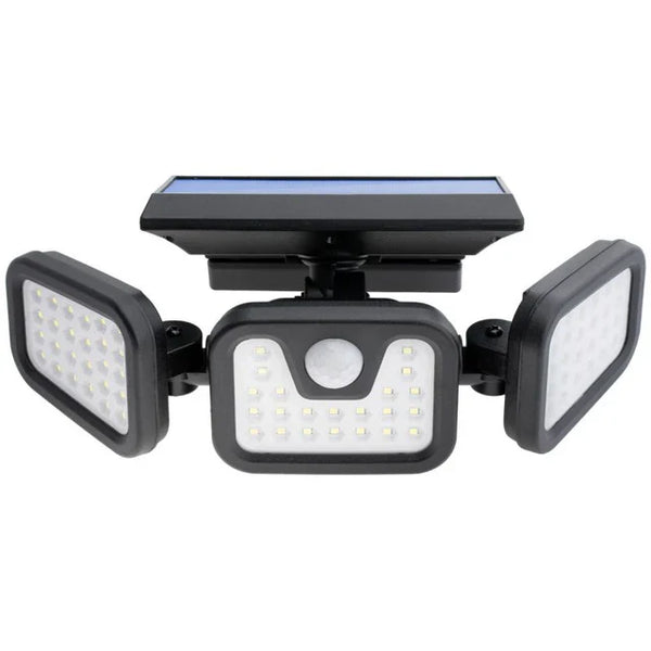 Set 2 x Lampa solara, de exterior cu 3 capete, LED, incarcare solara