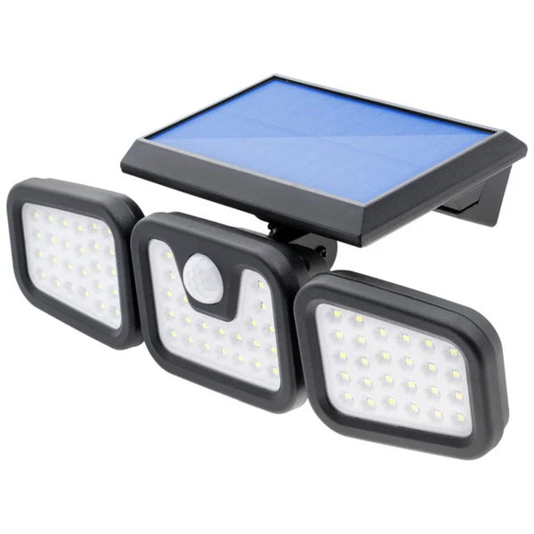 Set 2 x Lampa solara, de exterior cu 3 capete, LED, incarcare solara