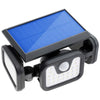 Set 2 x Lampa solara, de exterior cu 3 capete, LED, incarcare solara