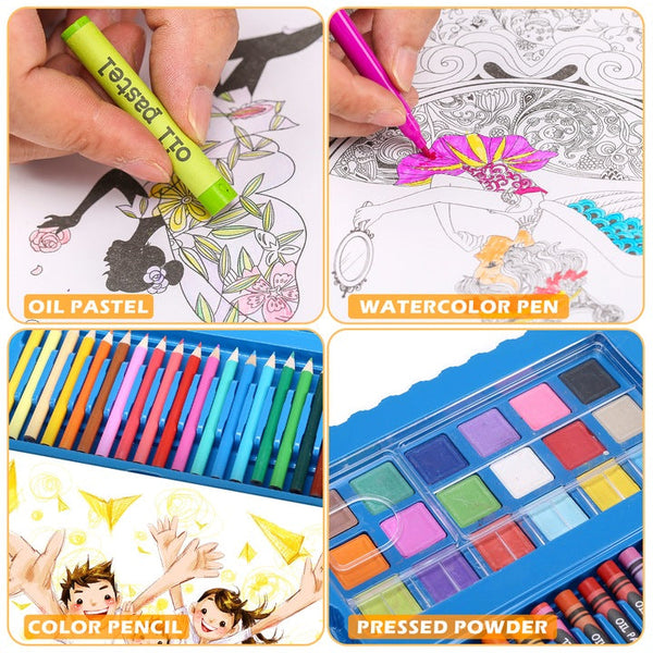 Set Complet de Pictura si Desen cu 208 Piese + Boxa portabila Bluetooth G200, 5W, prindere MagSafe