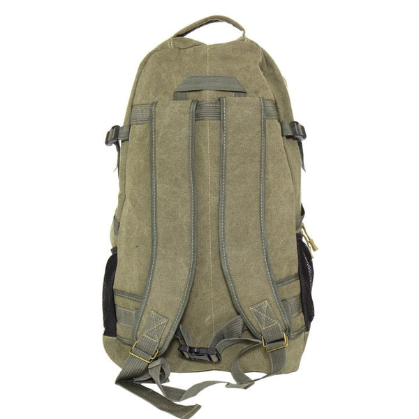 Rucsac munte/drumetie, kaki, 5 compartimente, material textil, 45 l, 60x35x20 cm