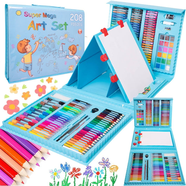 Set Complet de Pictura si Desen cu 208 Piese + Boxa portabila Bluetooth G200, 5W, prindere MagSafe