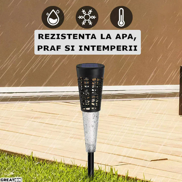 Set 6 x Lampa Solara Decorativ Pentru Curte Si Gradina, De Exterior, Cu Tarus