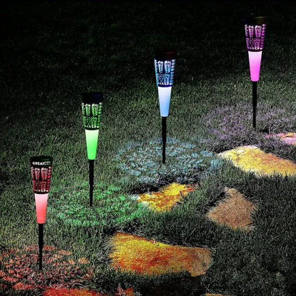 Set 6 x Lampa Solara Decorativ Pentru Curte Si Gradina, De Exterior, Cu Tarus