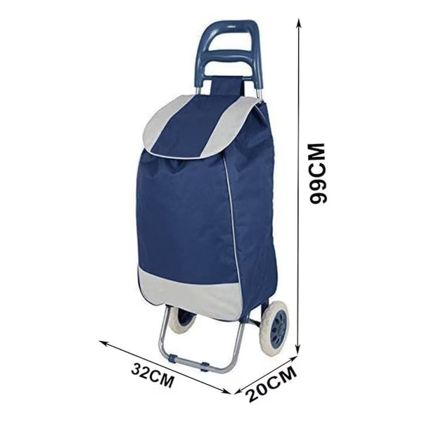 Carucior mobil pentru cumparaturi, pliabil, cu roti, Usor de transportat, Cadru metalic