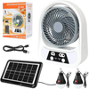 Ventilator solar cu 2 becuri si lanterna
