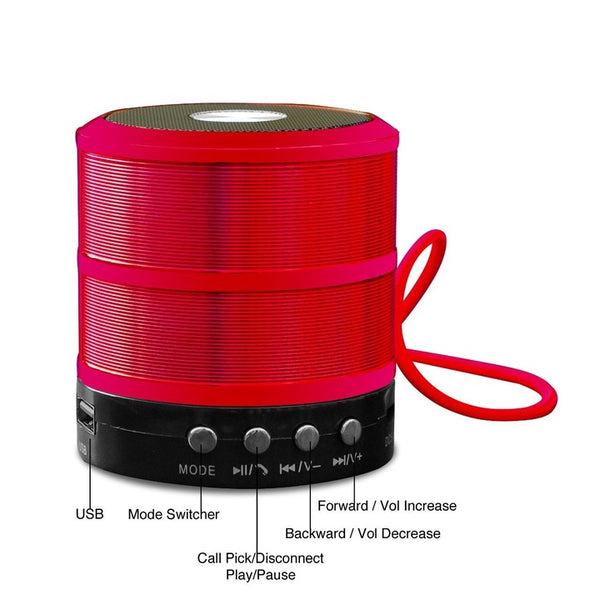 Set 2 x Boxa portabila Bluetooth, apeluri hands free, radio FM, U Disk, card TF, Aux, rosu