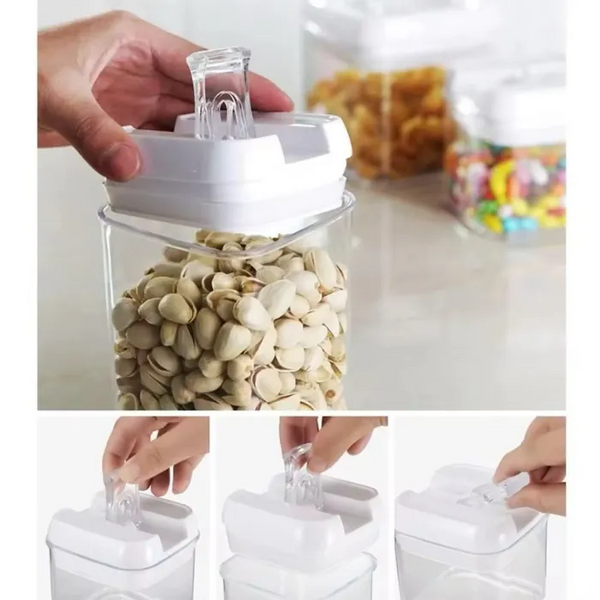 Set 7 recipiente depozitare cu capac etanș, organizare perfectă pentru bucătărie