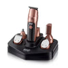 Set cu aparat de tuns fara fir, RAF R4021, 5W, cu 19 accesorii, incarcare USB Type C si suport, 19.5x15x20cm, negru-cupru