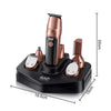 Set cu aparat de tuns fara fir, RAF R4021, 5W, cu 19 accesorii, incarcare USB Type C si suport, 19.5x15x20cm, negru-cupru