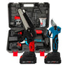 Set foarfeca electrica & mini-drujba cu 2 acumulatori, 24 V, 2 Ah, incarcator, accesorii incluse