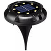 Set 8 lampi solare tip spot pentru gradina, 8 leduri alb cald si 4 leduri multicolor RGB, buton ON/OFF