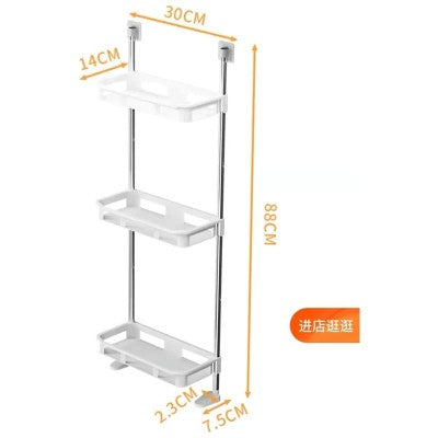 Suport multifunctional, cu 3 polite, pentru depozitare, pentru baie sau bucatarie