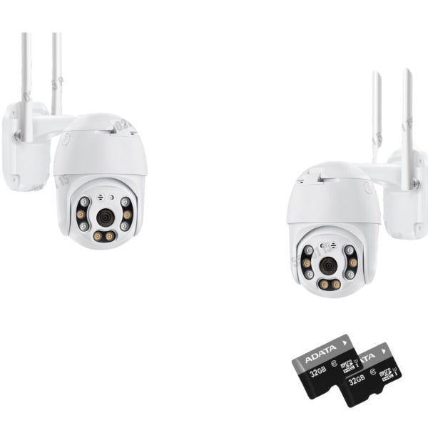 Set 2 x Camera Supraveghere FULL HD 1080P, vedere nocturna, WIFI si 2 carduri microsd 32 GB