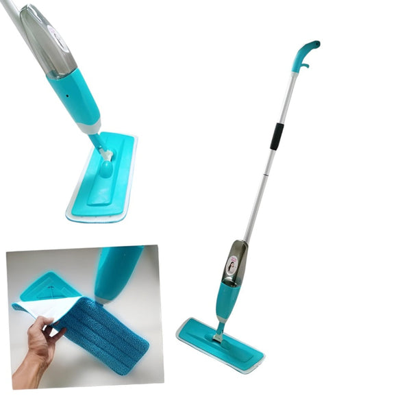 PACHET Mop microfibra cu pulverizare apa + Suport depozitare multifunctional pentru baie, cu 3 polite