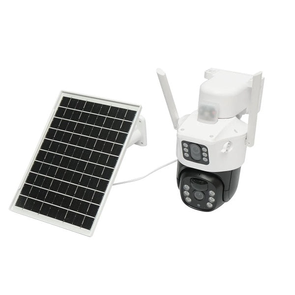 Set 2 x Camera smart IP cu lentila duala, cartela sim 4G, Camera IR fara fir, Alarma miscare, microfon + 2 x Card 32GB CADOU