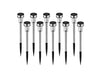 Set 10 x Lampa solara de gradina, inox, LED, 36.5cm