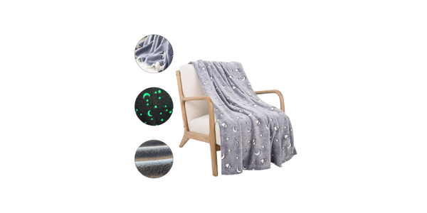 1+1 CADOU Patura copii luminoasa, efect fosforescent, gri