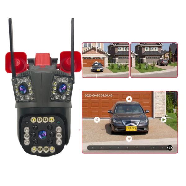 Camera de Supraveghere WiFi 12MP Ultra HD cu Zoom 5X, PTZ Rotire 360°, Vedere Nocturna si Card 32GB