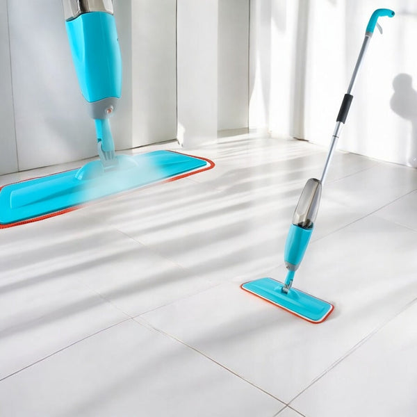 PACHET Mop microfibra cu pulverizare apa + Suport depozitare multifunctional pentru baie, cu 3 polite