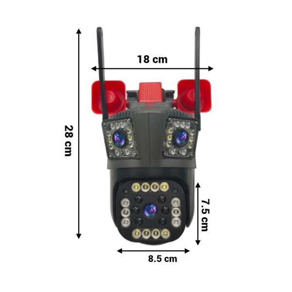 Camera de Supraveghere WiFi 12MP Ultra HD cu Zoom 5X, PTZ Rotire 360°, Vedere Nocturna si Card 32GB