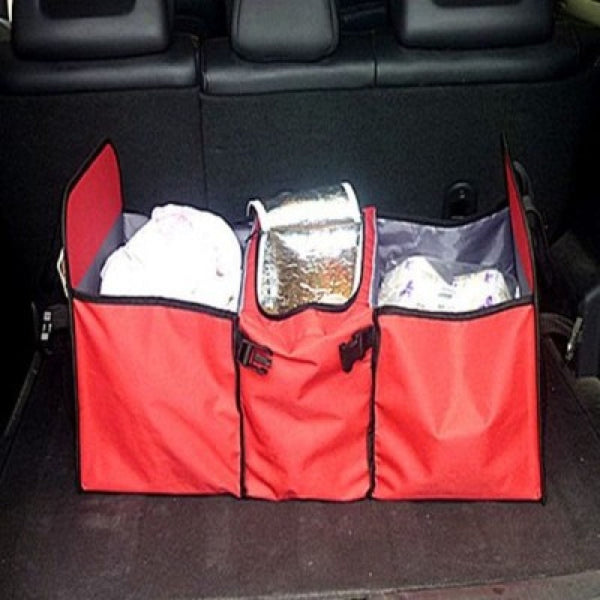 PACHET Organizator geanta pentru portbagaj + Parasolar pliabil tip umbrela pentru parbriz + Set ochelari de zi si de noapte